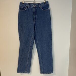 VTG Lands End Mom Jeans Womens‎ 10 Aged Denim High Rise 90s USA Medium Wash